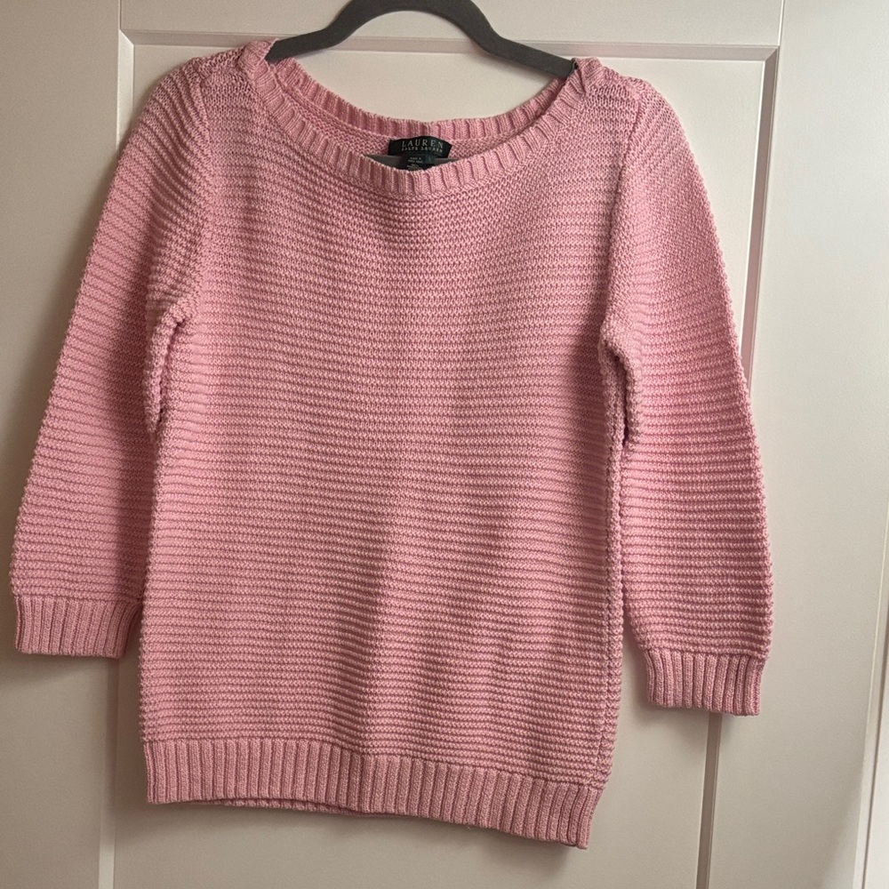Ralph Lauren Soft Pink Crew Neck Sweater 100% cotton